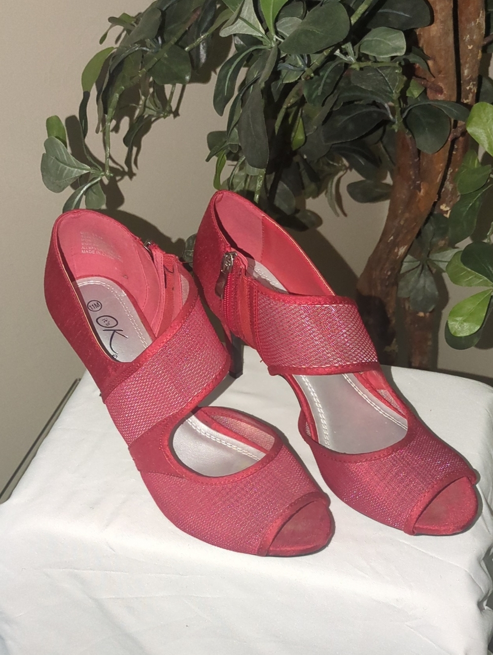 Red Peep-Toe Heels by It's Ok